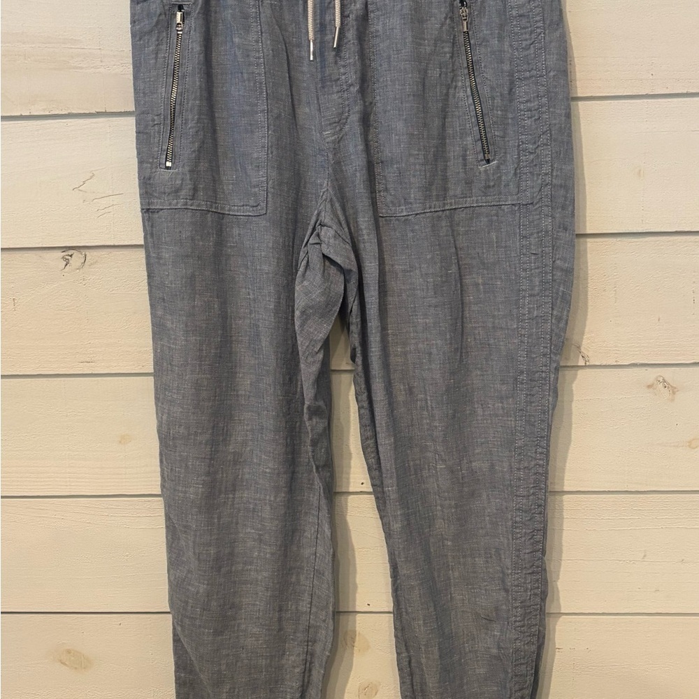 Athleta Cabo Linen Jogger Pants
Blue Travel Casual Beach Zip
Pockets- Size 8 - Picture 4 of 12